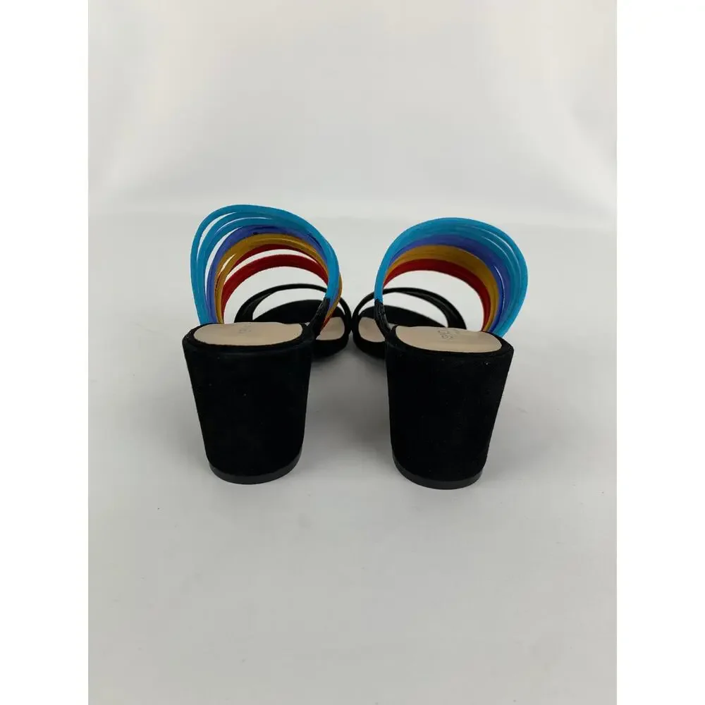 Kenneth Cole New York Hannon Strappy Mule Heeled Sandal Womens Size 7 M Leather